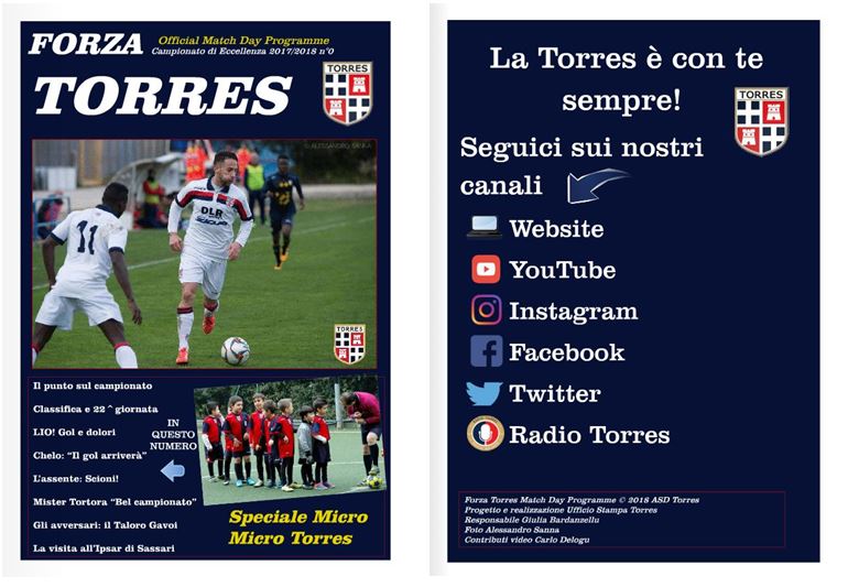 Il magazine Forza Torres si fa multimediale. On line da oggi il Match Day Programme rossoblù