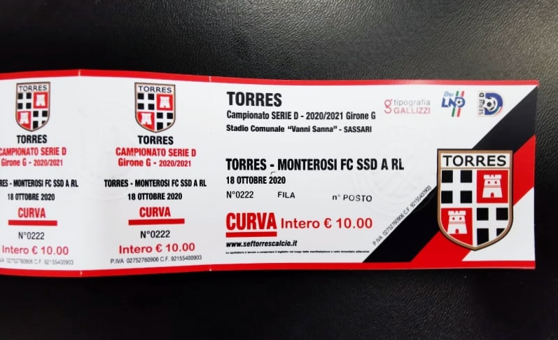 Info biglietteria per Torres – Monterosi | 4^ serie D